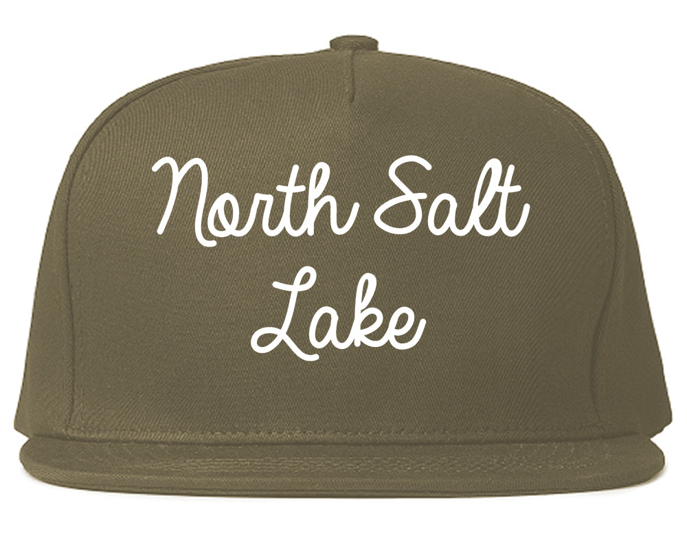 North Salt Lake Utah UT Script Mens Snapback Hat Grey