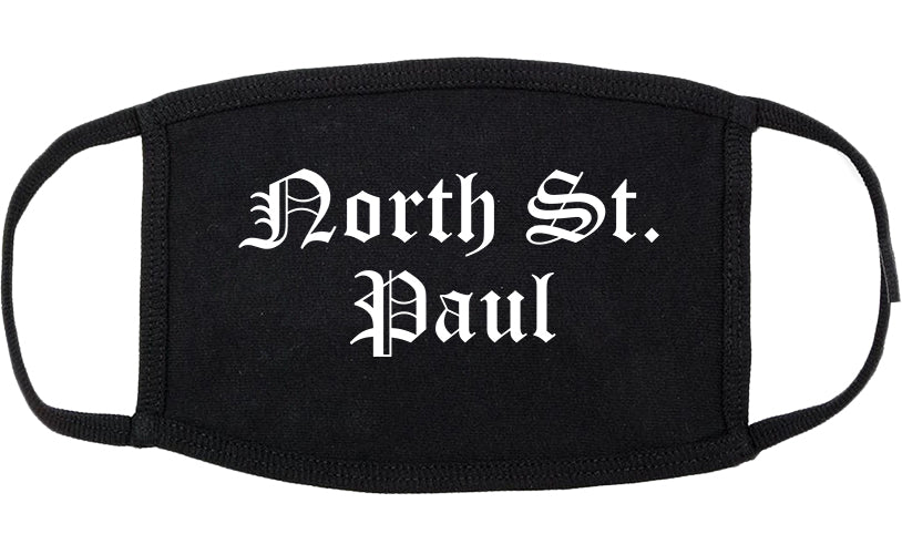 North St. Paul Minnesota MN Old English Cotton Face Mask Black