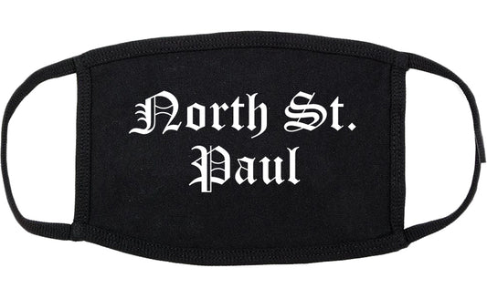 North St. Paul Minnesota MN Old English Cotton Face Mask Black