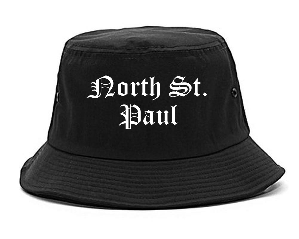 North St. Paul Minnesota MN Old English Mens Bucket Hat Black