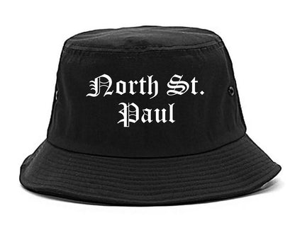 North St. Paul Minnesota MN Old English Mens Bucket Hat Black