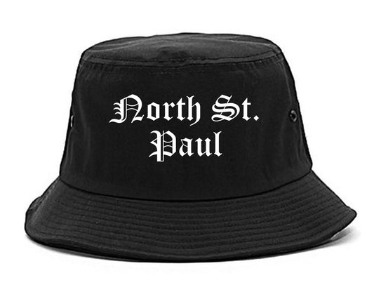 North St. Paul Minnesota MN Old English Mens Bucket Hat Black