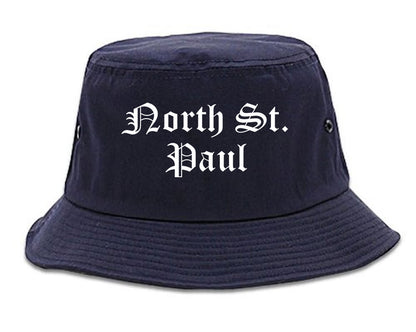 North St. Paul Minnesota MN Old English Mens Bucket Hat Navy Blue