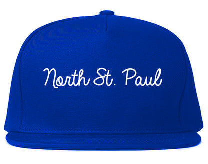 North St. Paul Minnesota MN Script Mens Snapback Hat Royal Blue