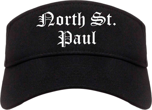 North St. Paul Minnesota MN Old English Mens Visor Cap Hat Black