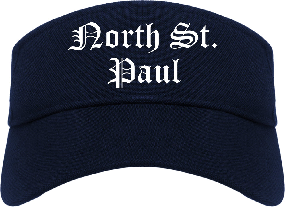 North St. Paul Minnesota MN Old English Mens Visor Cap Hat Navy Blue