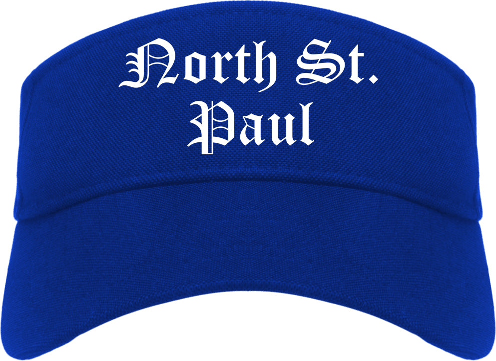 North St. Paul Minnesota MN Old English Mens Visor Cap Hat Royal Blue