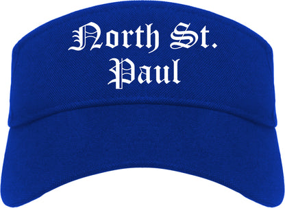 North St. Paul Minnesota MN Old English Mens Visor Cap Hat Royal Blue