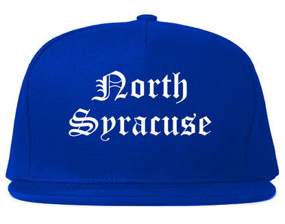 North Syracuse New York NY Old English Mens Snapback Hat Royal Blue