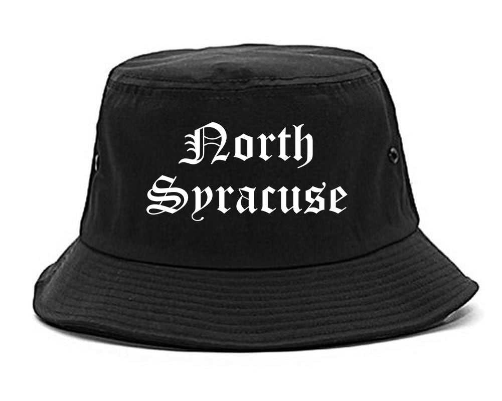 North Syracuse New York NY Old English Mens Bucket Hat Black