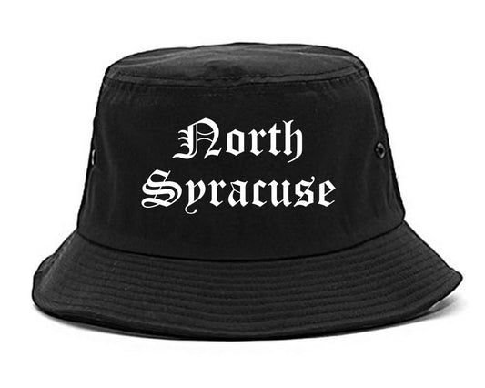 North Syracuse New York NY Old English Mens Bucket Hat Black