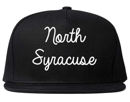 North Syracuse New York NY Script Mens Snapback Hat Black