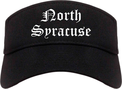 North Syracuse New York NY Old English Mens Visor Cap Hat Black
