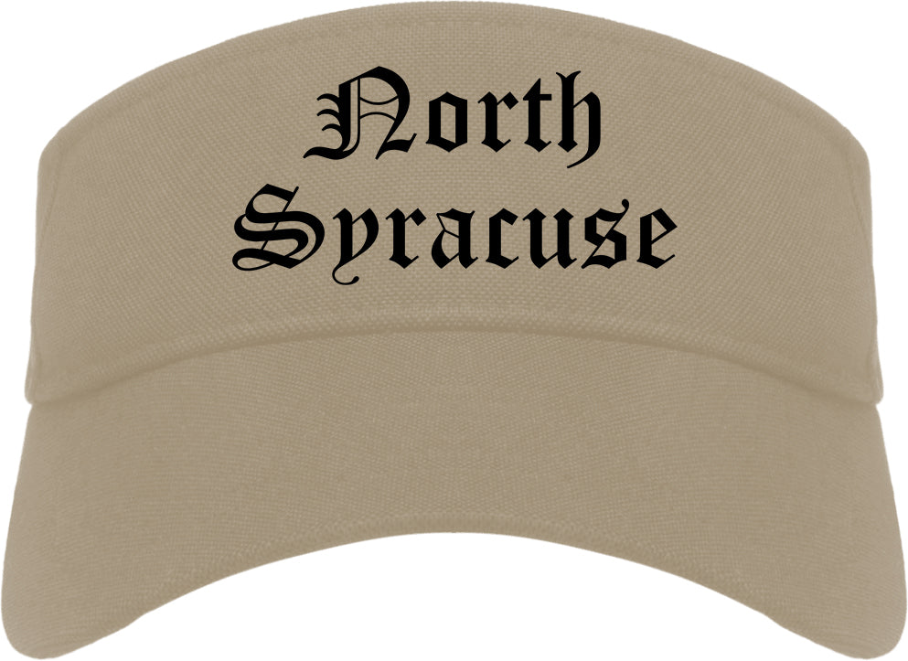 North Syracuse New York NY Old English Mens Visor Cap Hat Khaki