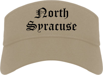 North Syracuse New York NY Old English Mens Visor Cap Hat Khaki