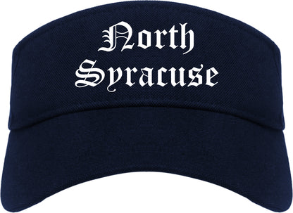 North Syracuse New York NY Old English Mens Visor Cap Hat Navy Blue