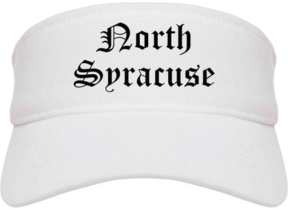 North Syracuse New York NY Old English Mens Visor Cap Hat White