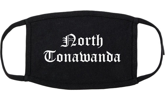 North Tonawanda New York NY Old English Cotton Face Mask Black