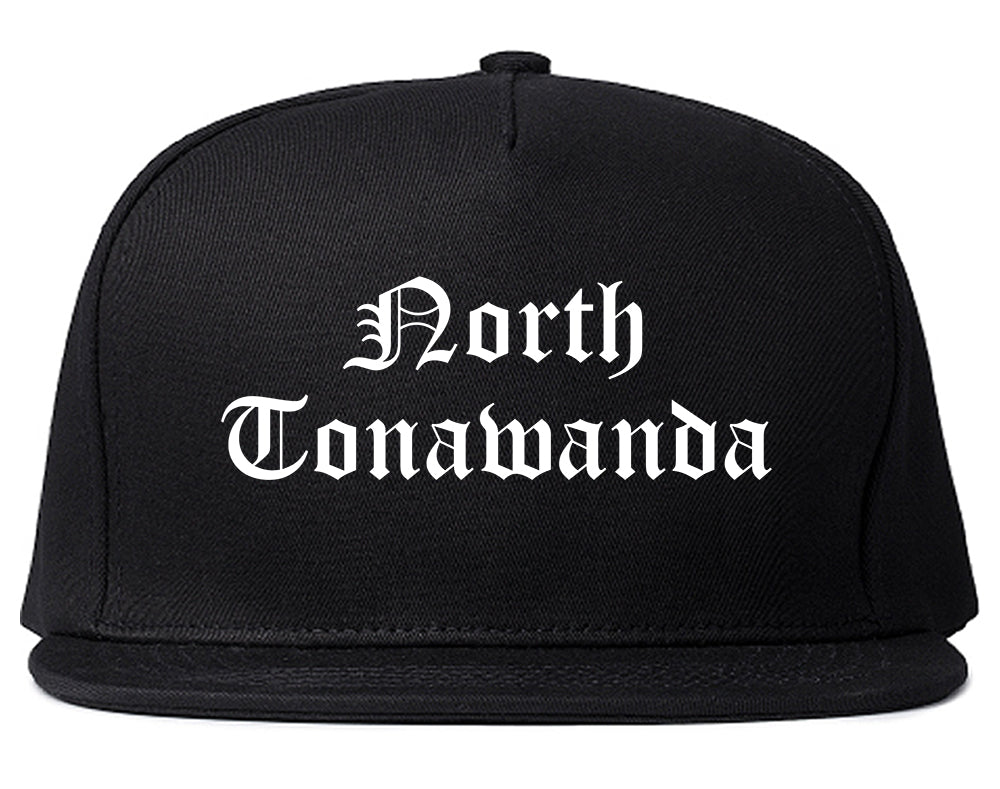 North Tonawanda New York NY Old English Mens Snapback Hat Black
