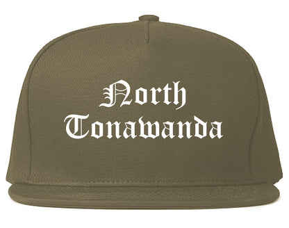 North Tonawanda New York NY Old English Mens Snapback Hat Grey