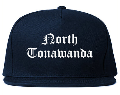 North Tonawanda New York NY Old English Mens Snapback Hat Navy Blue