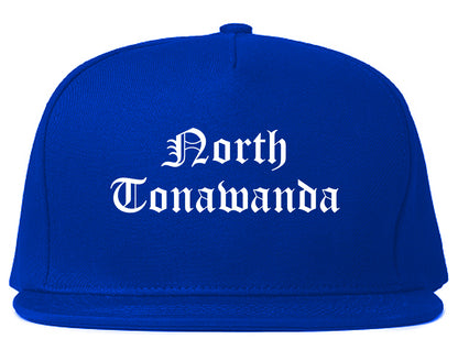 North Tonawanda New York NY Old English Mens Snapback Hat Royal Blue