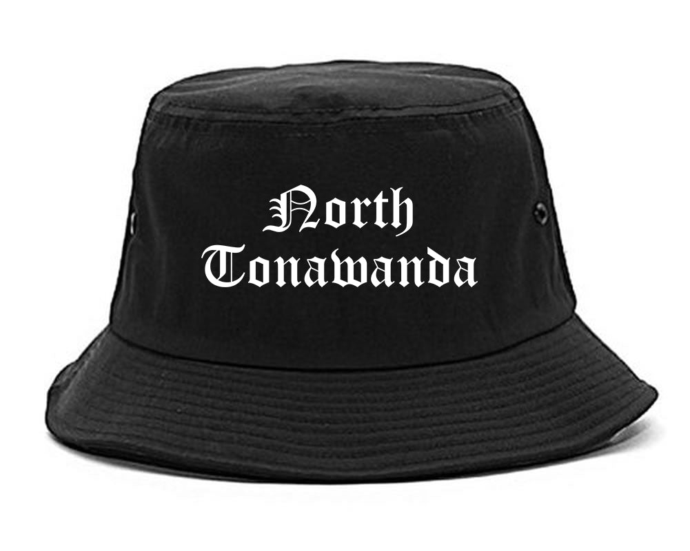 North Tonawanda New York NY Old English Mens Bucket Hat Black