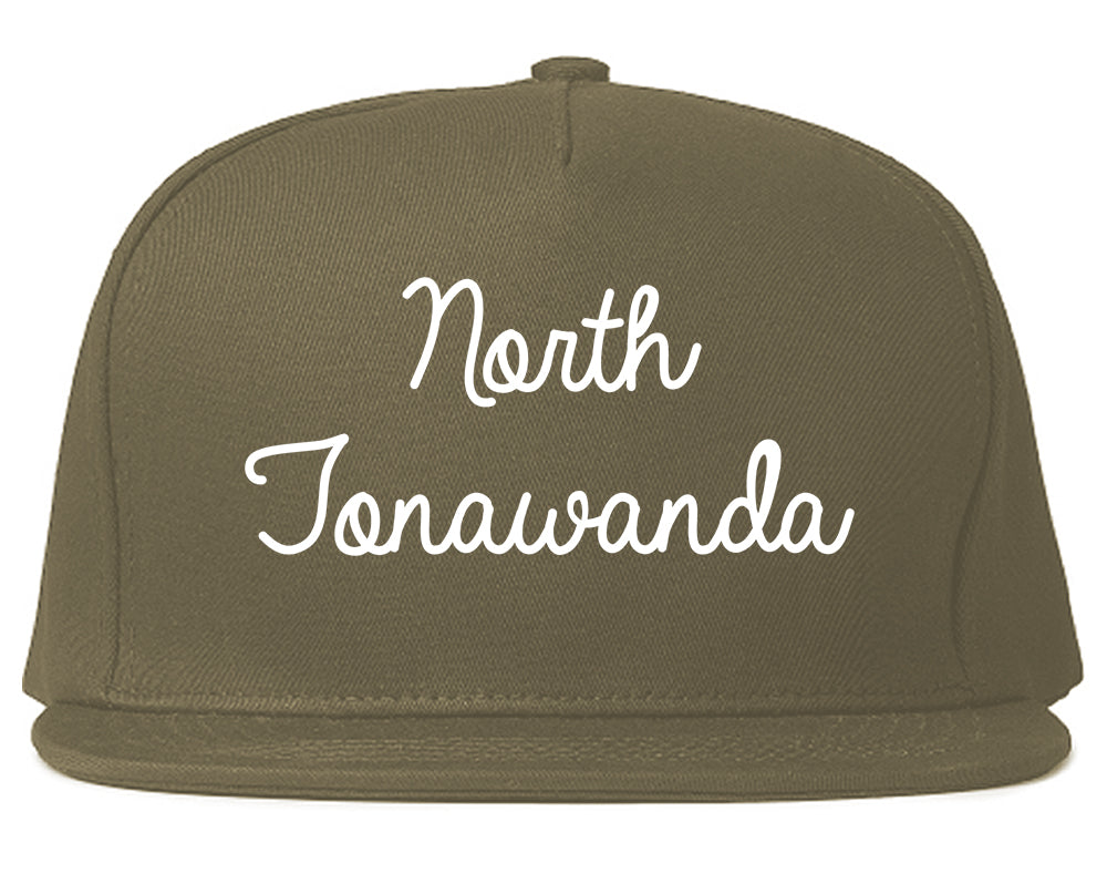 North Tonawanda New York NY Script Mens Snapback Hat Grey