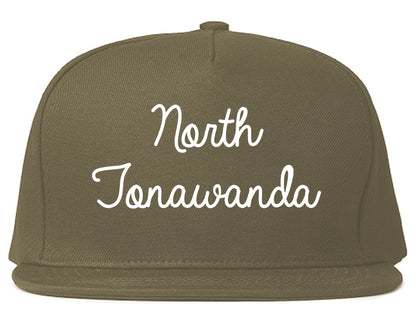North Tonawanda New York NY Script Mens Snapback Hat Grey