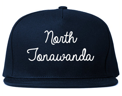 North Tonawanda New York NY Script Mens Snapback Hat Navy Blue