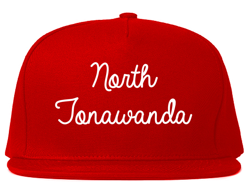 North Tonawanda New York NY Script Mens Snapback Hat Red