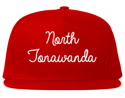 North Tonawanda New York NY Script Mens Snapback Hat Red