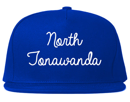 North Tonawanda New York NY Script Mens Snapback Hat Royal Blue