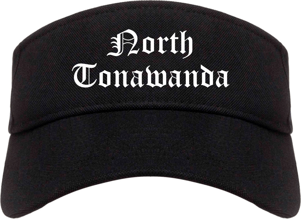 North Tonawanda New York NY Old English Mens Visor Cap Hat Black