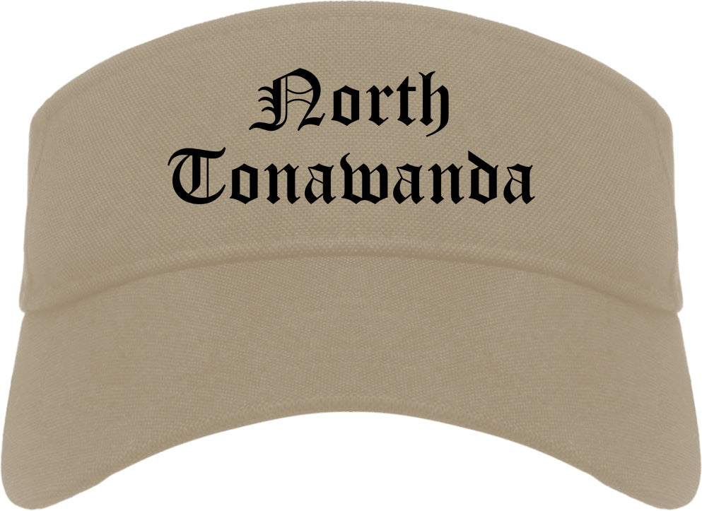 North Tonawanda New York NY Old English Mens Visor Cap Hat Khaki