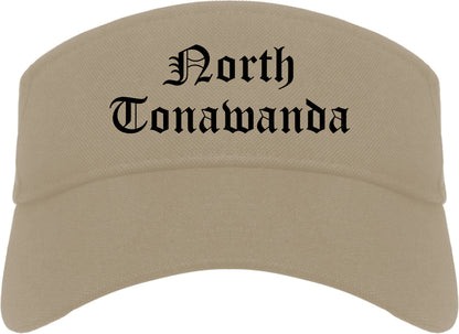 North Tonawanda New York NY Old English Mens Visor Cap Hat Khaki