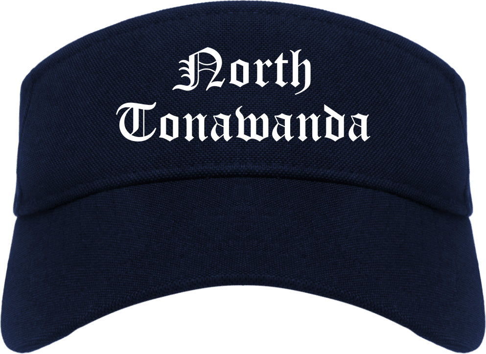 North Tonawanda New York NY Old English Mens Visor Cap Hat Navy Blue