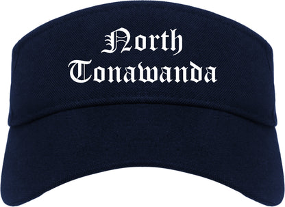 North Tonawanda New York NY Old English Mens Visor Cap Hat Navy Blue