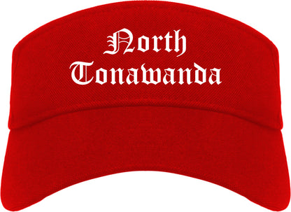 North Tonawanda New York NY Old English Mens Visor Cap Hat Red