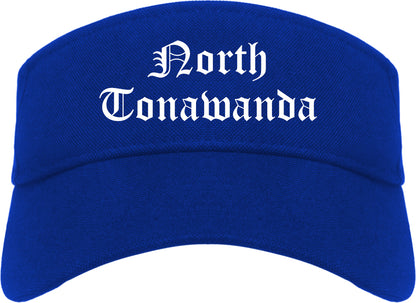 North Tonawanda New York NY Old English Mens Visor Cap Hat Royal Blue
