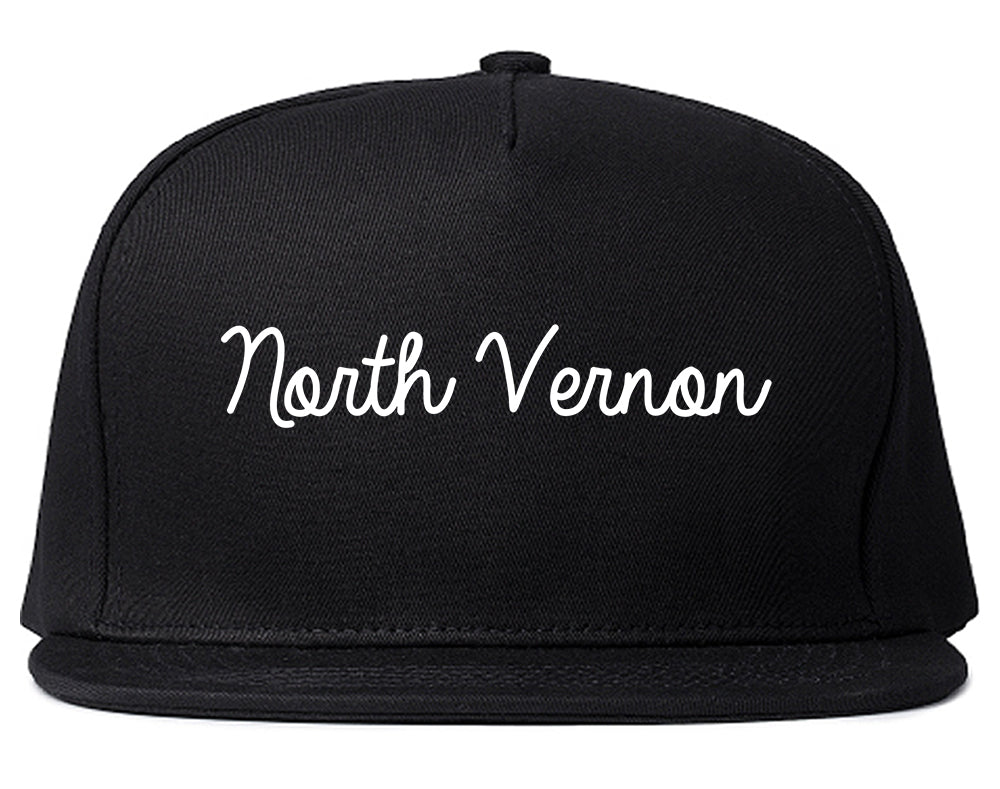North Vernon Indiana IN Script Mens Snapback Hat Black