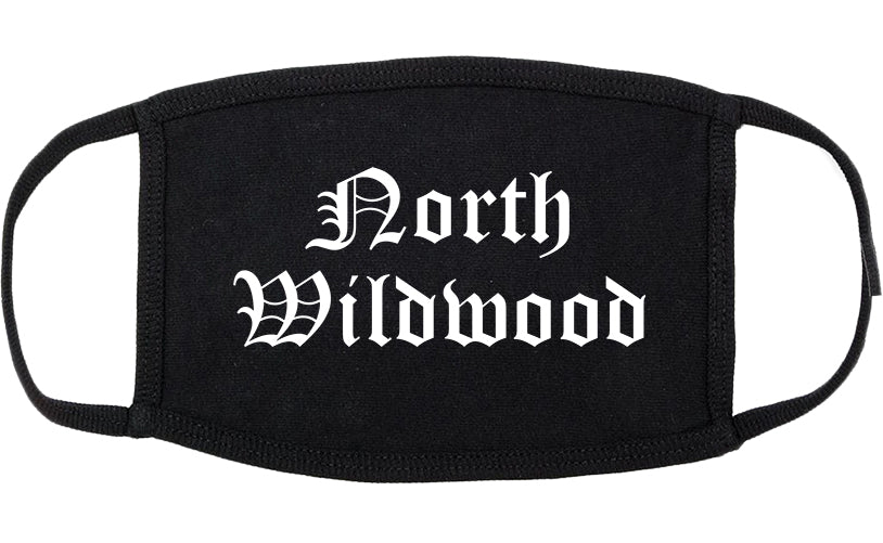 North Wildwood New Jersey NJ Old English Cotton Face Mask Black
