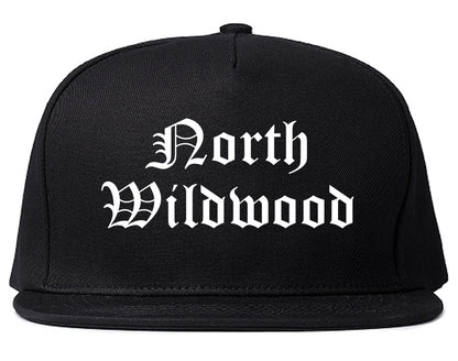 North Wildwood New Jersey NJ Old English Mens Snapback Hat Black