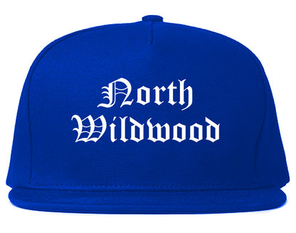 North Wildwood New Jersey NJ Old English Mens Snapback Hat Royal Blue