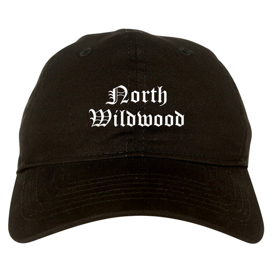 North Wildwood New Jersey NJ Old English Mens Dad Hat Baseball Cap Black
