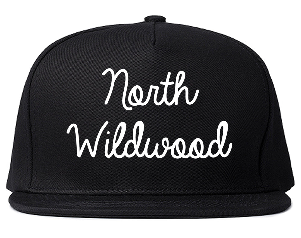 North Wildwood New Jersey NJ Script Mens Snapback Hat Black