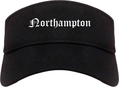 Northampton Massachusetts MA Old English Mens Visor Cap Hat Black