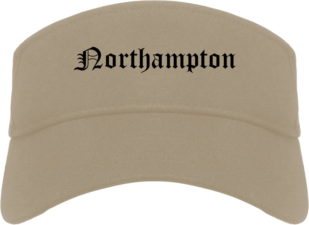 Northampton Massachusetts MA Old English Mens Visor Cap Hat Khaki