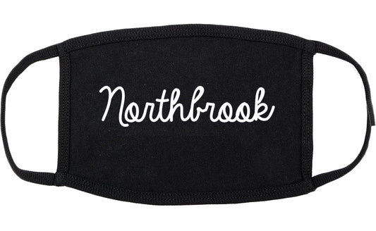 Northbrook Illinois IL Script Cotton Face Mask Black
