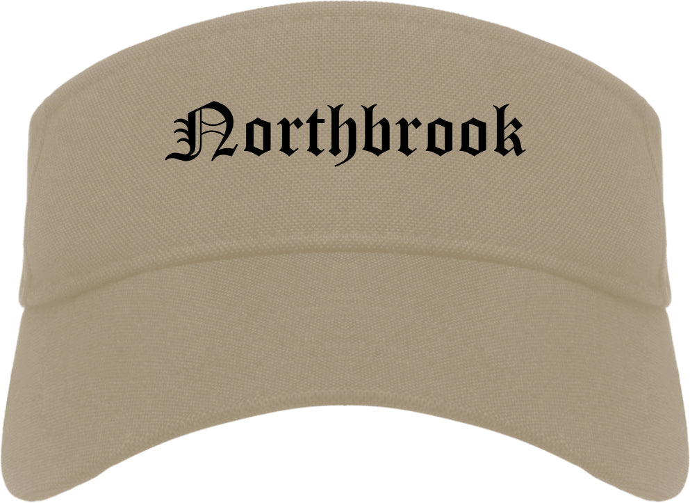 Northbrook Illinois IL Old English Mens Visor Cap Hat Khaki